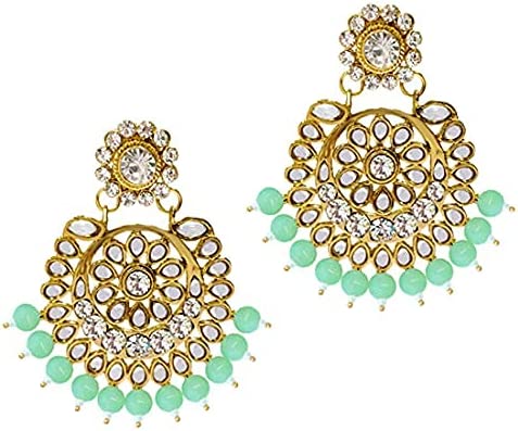 Aheli Indian Wedding Kundan Beaded Bridal Long Choker Necklace Earrings with Maang Tikka Traditional Jewellery Set for Women - Image 7